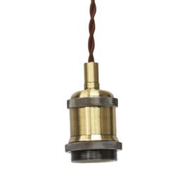 First Choice Lighting Flex - Antique Brass Retro Ceiling Pendant Flex Kit for Shades in Bronze - thumbnail 3