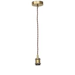 First Choice Lighting Flex - Antique Brass Retro Ceiling Pendant Flex Kit for Shades in Bronze - thumbnail 1