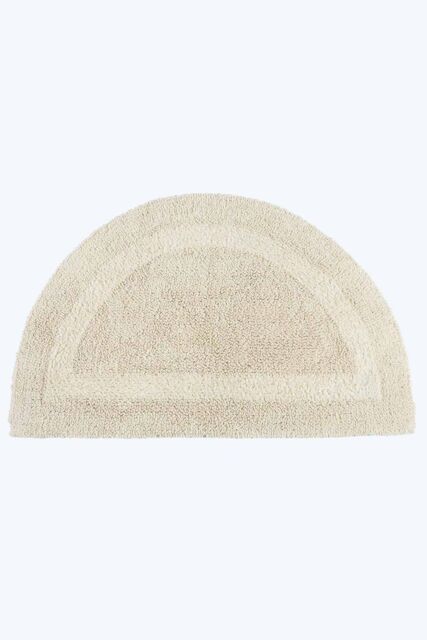 Homescapes Luxury Semi Circle Bath Mat Reversible 1600GSM 100% Cotton, 50 x 80cm in Cream - Size: 50 x 80 cm - image 1