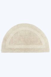 Homescapes Luxury Semi Circle Bath Mat Reversible 1600GSM 100% Cotton, 50 x 80cm in Cream - Size: 50 x 80 cm