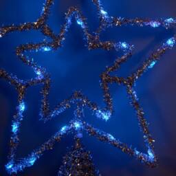 Samuel Alexander Battery Powered Silver Star Tree Topper with Blue Multi-Action LEDs - thumbnail 8