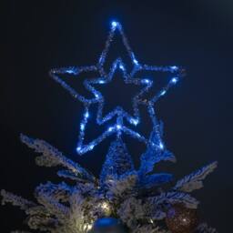 Samuel Alexander Battery Powered Silver Star Tree Topper with Blue Multi-Action LEDs - thumbnail 6