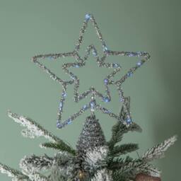 Samuel Alexander Battery Powered Silver Star Tree Topper with Blue Multi-Action LEDs - thumbnail 3