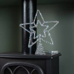 Samuel Alexander Battery Powered Silver Star Tree Topper with Blue Multi-Action LEDs - thumbnail 5