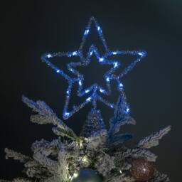 Samuel Alexander Battery Powered Silver Star Tree Topper with Blue Multi-Action LEDs - thumbnail 2