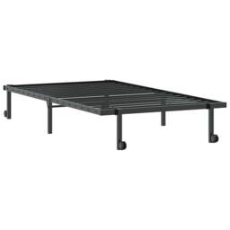 Berkfield Home Bed Frame without Mattress Foldable Black 100x190 cm Steel - thumbnail 5