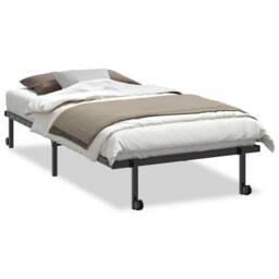 Berkfield Home Bed Frame without Mattress Foldable Black 100x190 cm Steel - thumbnail 1