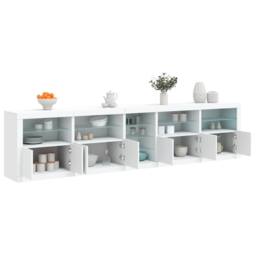 Berkfield Home Sideboard with LED Lights White 283x37x67 cm - Size: 283 x 37 x 67 cm - thumbnail 4
