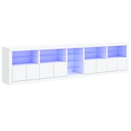 Berkfield Home Sideboard with LED Lights White 283x37x67 cm - Size: 283 x 37 x 67 cm - thumbnail 2