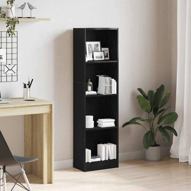 Berkfield Home Bookcase Black Oak 40x24x143 cm Engineered Wood - Size: 40 x 24 x 143 cm - image 1