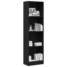 Berkfield Home Bookcase Black Oak 40x24x143 cm Engineered Wood - Size: 40 x 24 x 143 cm - thumbnail 4