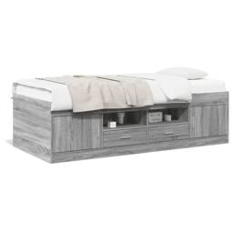 Berkfield Home Daybed with Drawers without Mattress Grey Sonoma 90x190 cm Single