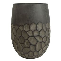 Leaf 38cm x 27cm Honeycomb XL Planter Composite Plant Pot in Grey - Size: 38 cm x 27 cm - thumbnail 1