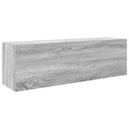 Berkfield Home Bathroom Wall Cabinet Grey Sonoma 100x25x30 cm Engineered Wood - Size: 100 x 25 x 30 cm
