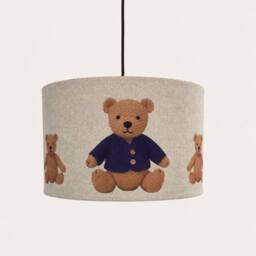 CGC Lighting Blake 30cm Oatmeal Linen Blue Teddy Bear Children's Lamp Shade in Light Beige - thumbnail 4
