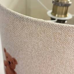 CGC Lighting Blake 30cm Oatmeal Linen Blue Teddy Bear Children's Lamp Shade in Light Beige - thumbnail 9