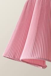 ValueLights Jemima Pleated Scalloped Easy Fit Lamp Shade in Pale Pink - thumbnail 4