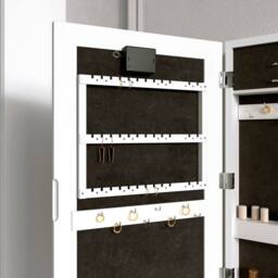 CARME HOME Katie White LED Mirrored Jewellery Cabinet - thumbnail 6