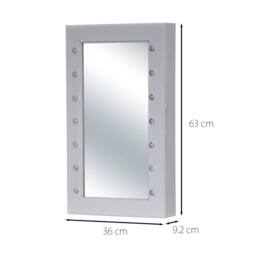 CARME HOME Katie White LED Mirrored Jewellery Cabinet - thumbnail 7