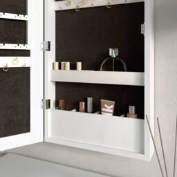 CARME HOME Katie White LED Mirrored Jewellery Cabinet - thumbnail 4