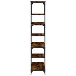 Berkfield Home Bookcase Smoked Oak 81x36x176 cm Engineered Wood in Brown - Size: 81 x 36 x 176 cm - thumbnail 4
