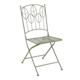 Charles Bentley Leaf Design Rustic Metal Garden Bistro Set in Green - thumbnail 6
