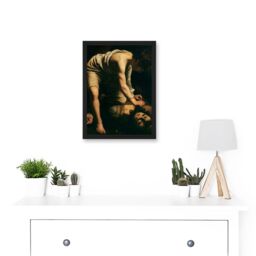 Artery8 Caravaggio David Goliath Religious Painting Artwork Framed Wall Art Print A4 in Black - thumbnail 2
