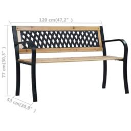 Berkfield Home Durable Garden Bench 120 cm Wood in Brown - thumbnail 8