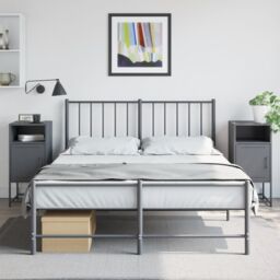 Berkfield Home Bedside Cabinets 2 pcs Anthracite 36x39x78 cm Steel in Black - Size: 36 x 39 x 78 cm - thumbnail 1