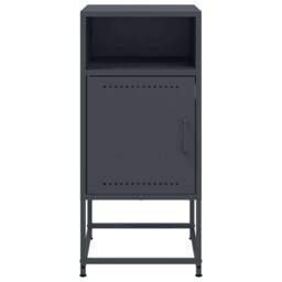 Berkfield Home Bedside Cabinets 2 pcs Anthracite 36x39x78 cm Steel in Black - Size: 36 x 39 x 78 cm - thumbnail 6