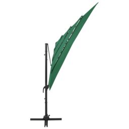 Berkfield Home 4-Tier Parasol with Aluminium Pole Green 250x250 cm - thumbnail 4