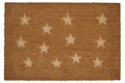 Orsina Star embossed coir doormat in Brown - Size: 100 cm diameter - thumbnail 1