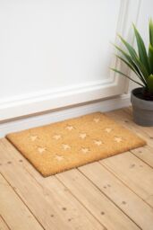 Orsina Star embossed coir doormat in Brown - Size: 100 cm diameter - thumbnail 3