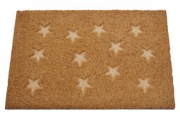 Orsina Star embossed coir doormat in Brown - Size: 100 cm diameter - thumbnail 2