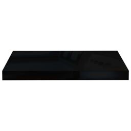 Berkfield Home Floating Wall Shelf High Gloss Black 50x23x3.8 cm MDF - thumbnail 4