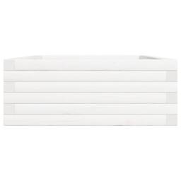 Berkfield Home Decorative Garden Planter White 90x60x23 cm Solid Wood Pine - Size: 90 x 60 x 23 cm - thumbnail 6