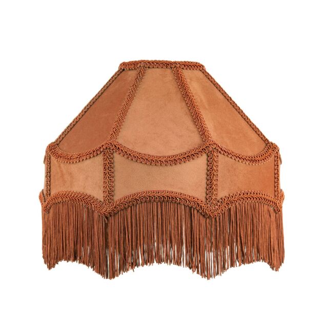 Happy Homewares Traditional Victorian Empire Soft Velvet Lamp Shade with Lengthy Tassels in Mustard - Size: 12 inches - image 1