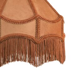 Happy Homewares Traditional Victorian Empire Soft Velvet Lamp Shade with Lengthy Tassels in Mustard - Size: 12 inches - thumbnail 3