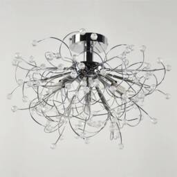 First Choice Lighting Set of 2 Burst - Chrome with Beaded Jewels Ceiling Lights in Silver - thumbnail 4