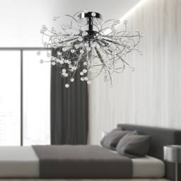 First Choice Lighting Set of 2 Burst - Chrome with Beaded Jewels Ceiling Lights in Silver - thumbnail 7
