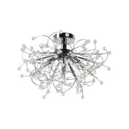 First Choice Lighting Set of 2 Burst - Chrome with Beaded Jewels Ceiling Lights in Silver - thumbnail 2