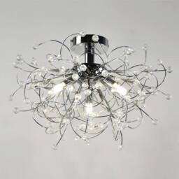 First Choice Lighting Set of 2 Burst - Chrome with Beaded Jewels Ceiling Lights in Silver - thumbnail 5