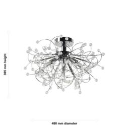 First Choice Lighting Set of 2 Burst - Chrome with Beaded Jewels Ceiling Lights in Silver - thumbnail 8