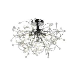 First Choice Lighting Set of 2 Burst - Chrome with Beaded Jewels Ceiling Lights in Silver - thumbnail 3
