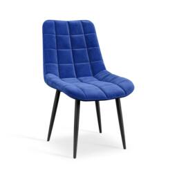 More4Homes Arlo Walnut Table Top W Walnut Legs + Nova Velvet Dining Chair Set Of 6 in Blue - thumbnail 5