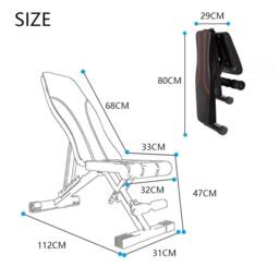 EONLION Foldable Weight Bench Adjustable Strength in Black - Size: 0-12 m - thumbnail 2