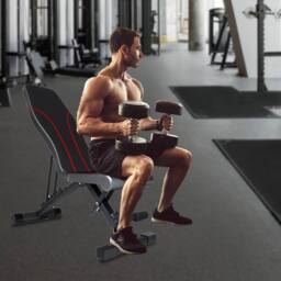 EONLION Foldable Weight Bench Adjustable Strength in Black - Size: 0-12 m - thumbnail 1