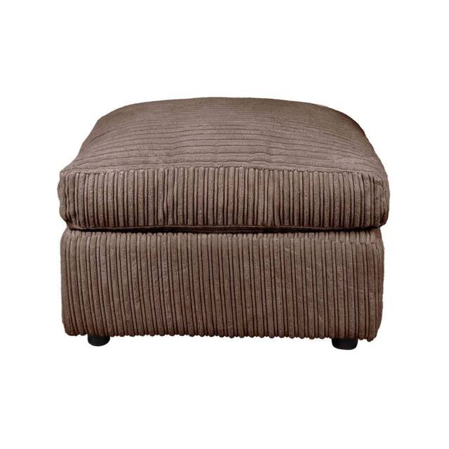 LUXURY LIFE Declan Jumbo Cord Fabric Footstool in Chocolate - image 1