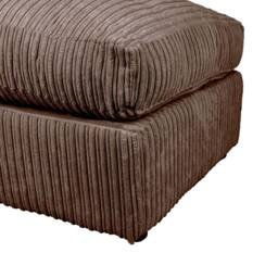 LUXURY LIFE Declan Jumbo Cord Fabric Footstool in Chocolate - thumbnail 3
