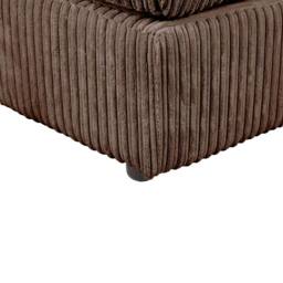 LUXURY LIFE Declan Jumbo Cord Fabric Footstool in Chocolate - thumbnail 4